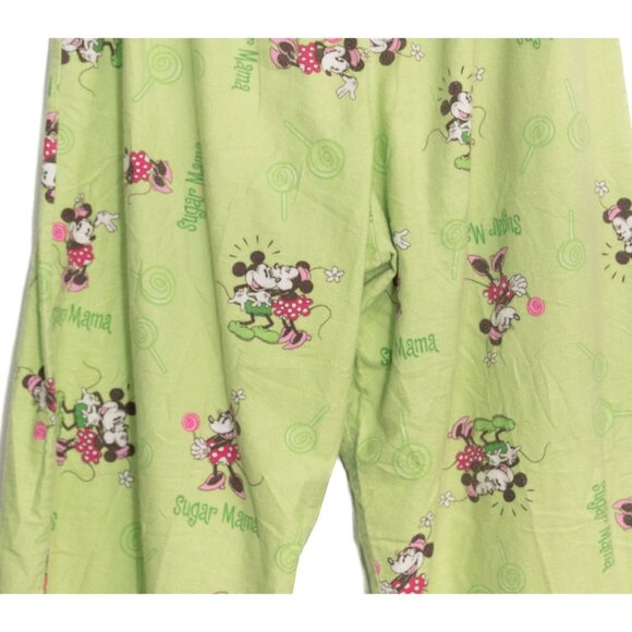 Disney Size M(8/10) "Sugar Mama" Minnie Mouse Pajama Pants Size L Green - Picture 7 of 8